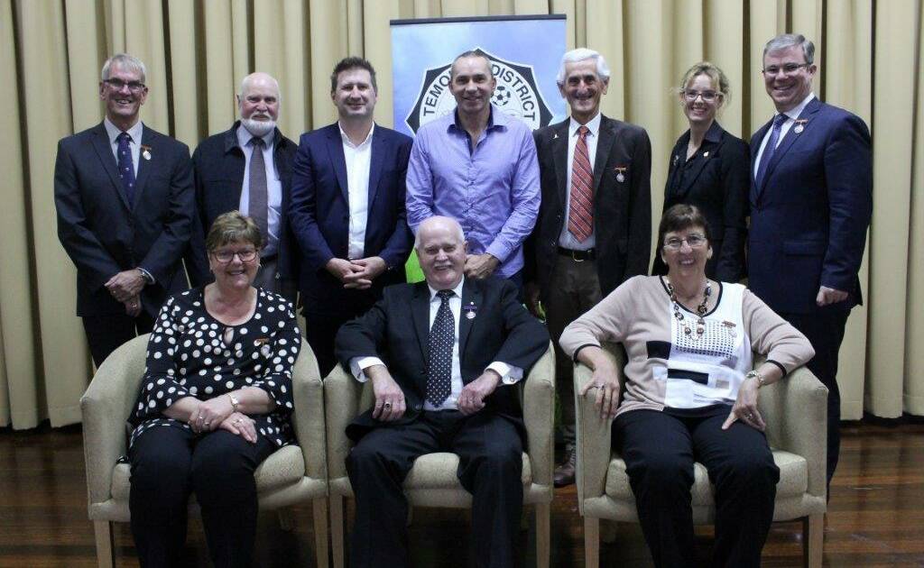 TOP NIGHT: Special guest speakers Dr Brett Fritsch and AFL legend Paul Kelly with the Temora & District Sports Council team that make the night happen. Pictured are: (back row) vice president, Tony Stringer, Cr Max Oliver, Brett Fritsch, Paul Kelly, vice president John Morton, Steph Cooke MP and TDSC president, Mayor Rick Firman OAM; (front row) TDSC secretary Judy Gilchrist, patron Hack Hetherington and treasurer Denise Breust.