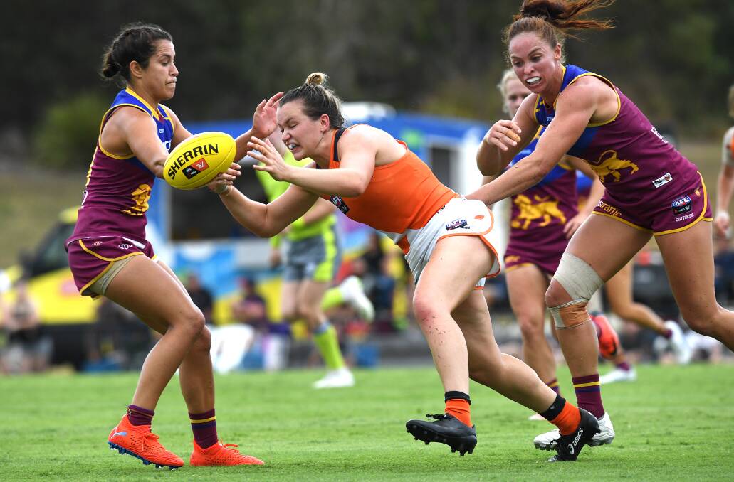 Alyce Parker in action for the Giants in her AFLW debut earlier in the year. Picture: Dan Peled