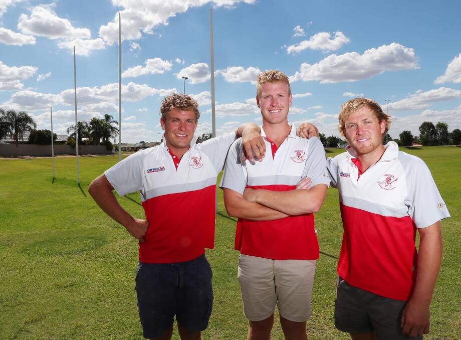 TOP THREE: Jayden, Ben and Matt Klemke were rewarded for fine seasons by finishing in the first three places in Collingullie-Glenfield Park's best and fairest vote count.