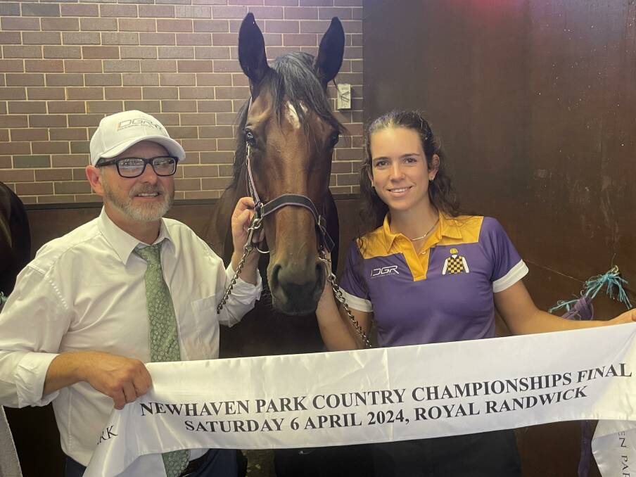 Doug Gorrel and Anaelle Gangotena with Asgarda after her big win at Randwick on Saturday. Picture supplied