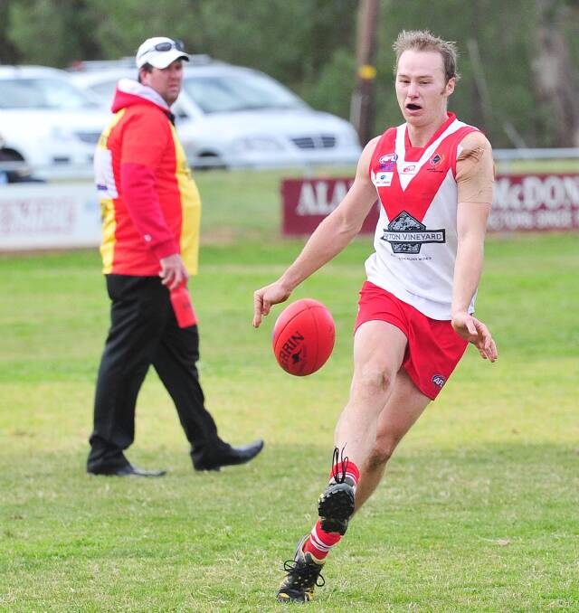 ON SONG: Will Griggs was best-on-ground in Griffith's win on Sunday at Ganmain.
