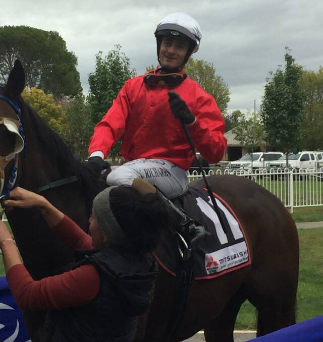 Josh Richards is all smiles after the Gundagai Cup win.