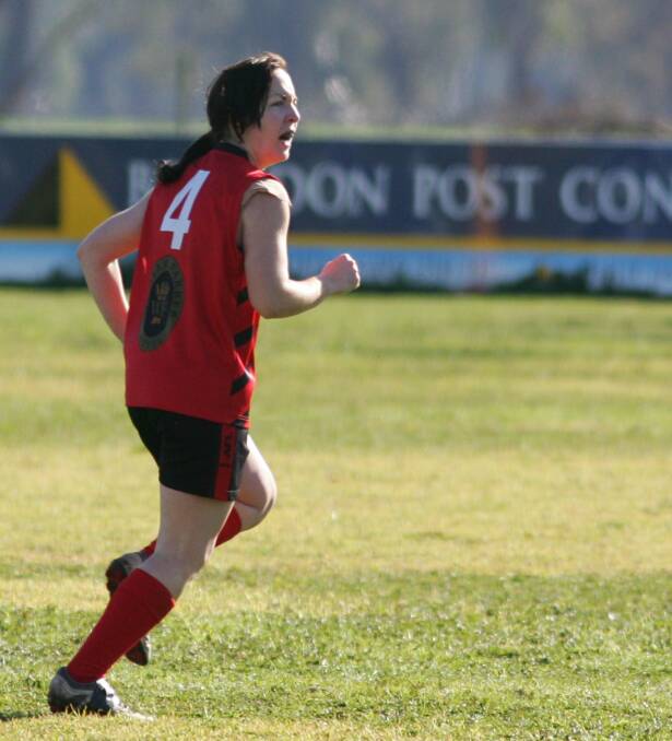 Melinda Hyland in her 200th game back in 2009 playing for Riverina Lions. Picture by Les Smith