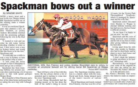 Spackman remembered as a horseman from the old school