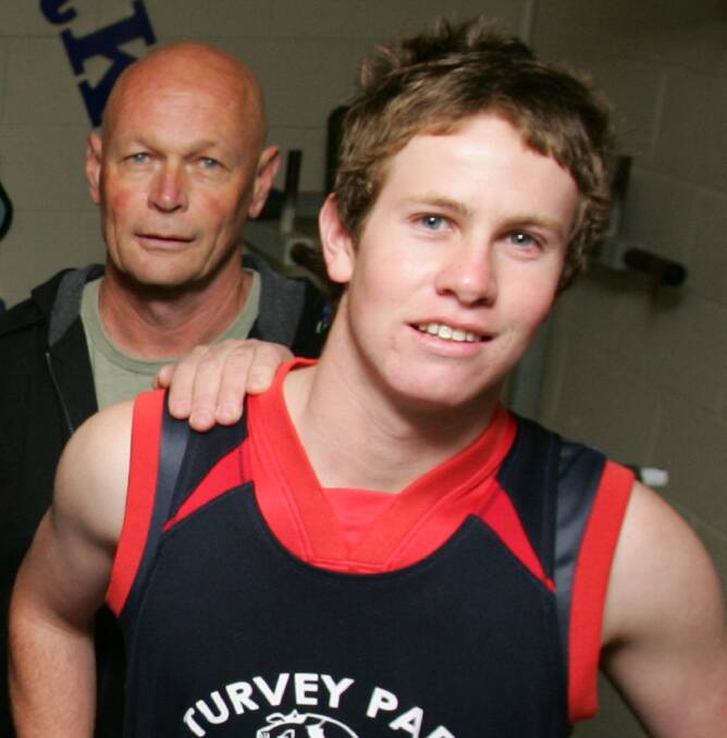 A young Matt Ness with his father Terry.