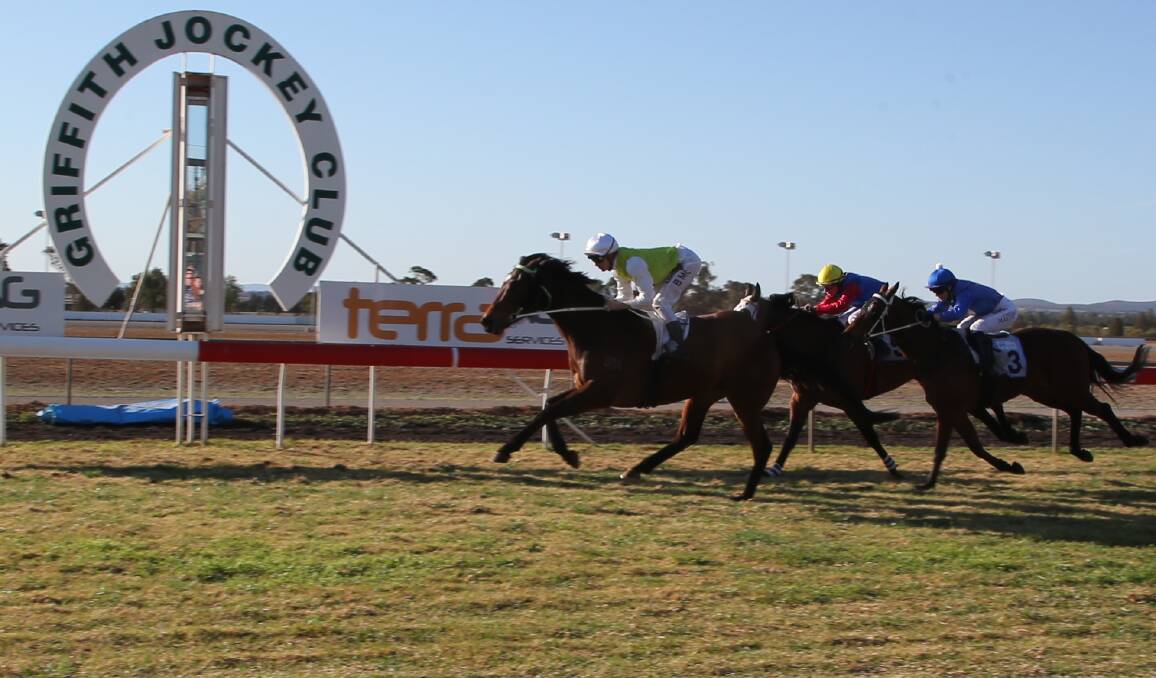FEATURE WIN: The Gary Colvin-trained Danetrille takes out the Griffith Cup in September. Picture: Anthony Stipo
