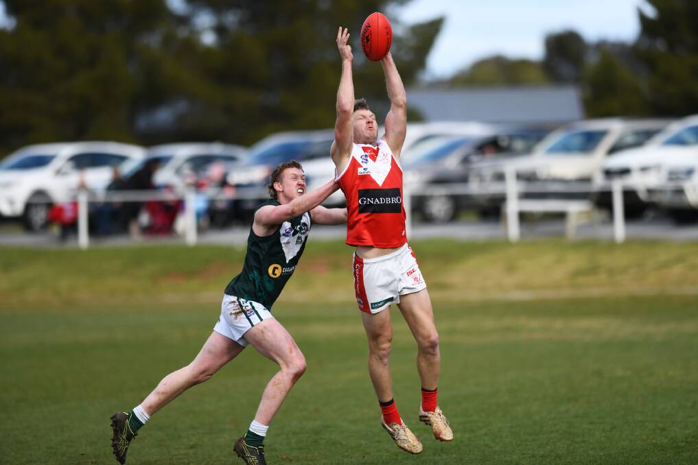 Luke Gestier looks to mark against Coolamon earlier this month. 