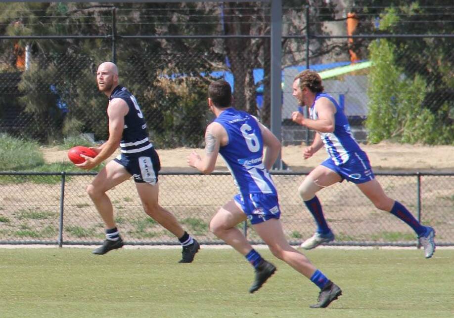 SIGNING: New Barellan recruit Shaun Allan in action for Southern Cats in the AFL Canberra division four grand final last year.