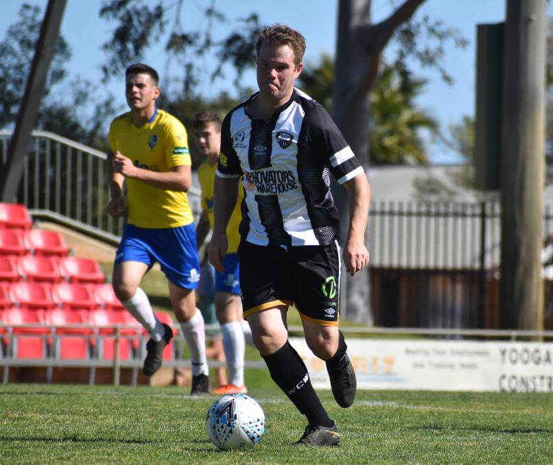 STILL GOT IT: Wanderers co-captain Carl Pideski in action against Yoogali in Griffith last Sunday. Picture: Liam Warren