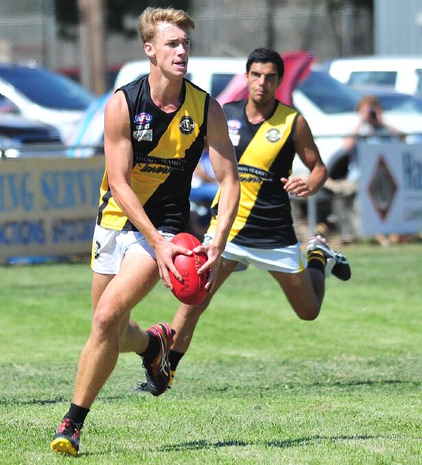 Brady Morton in action for Wagga Tigers during the 2015 pre-season.