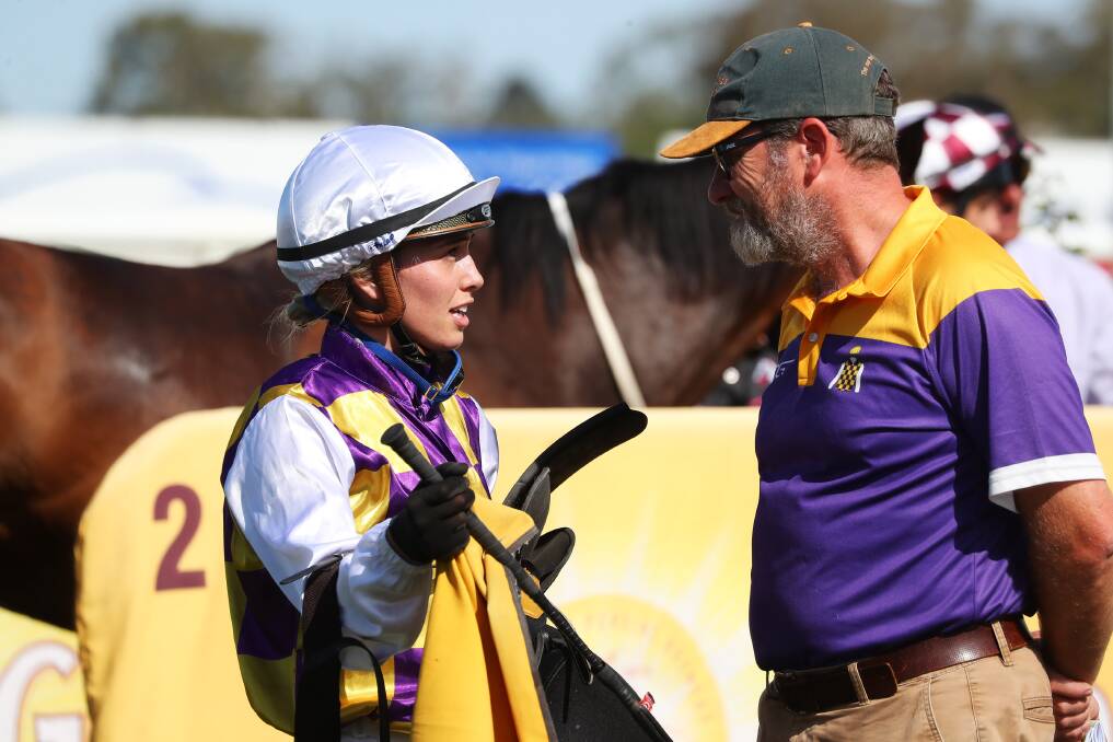 Kayla Nisbet and Doug Gorrel after the win of Ballista at Wagga on Sunday. Picture: Emma Hillier