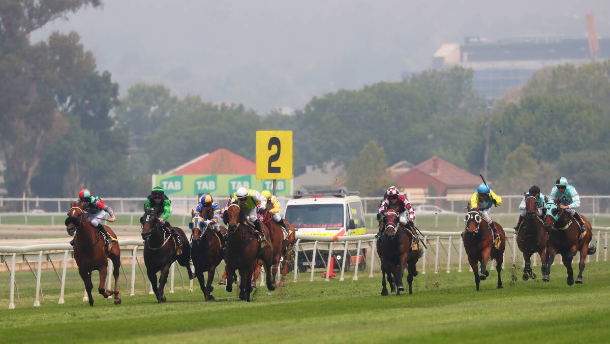 WAITING GAME: The races at Wagga on December 24. The club's next meeting, scheduled for Thursday, is in some doubt due to the air quality. Picture: Emma Hillier