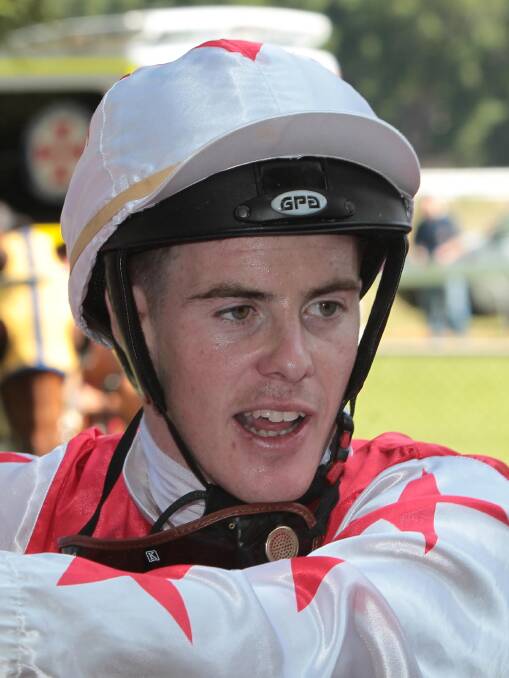 CLOSING IN: John Kissick rode in the barrier trial at Wagga on Thursday, winning on Real Key.