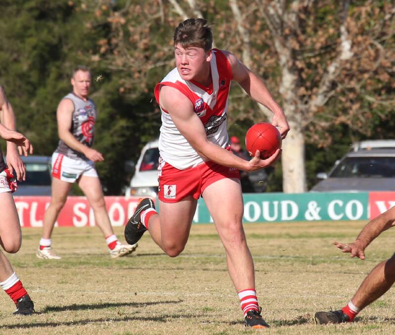 I'M BACK: Jack Rowston was best-on-ground for Griffith on Saturday.