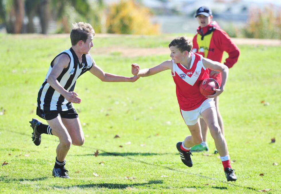 Joe Perryman (right) will make his debut for Collingullie-GP on Saturday.