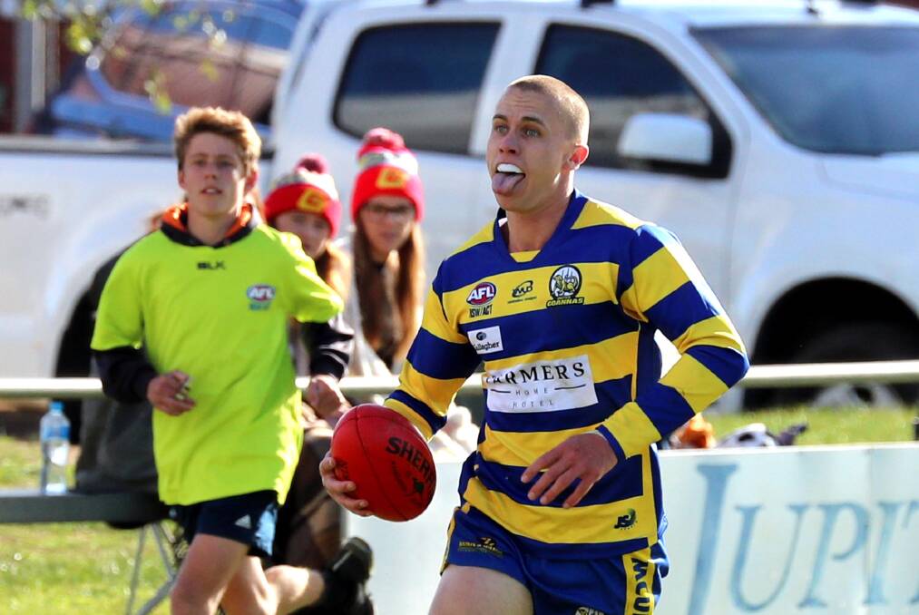 FREE MAN: Mangoplah-Cookardinia United-Eastlakes midfielder Nick McCormack was found not guilty of striking at the AFL Riverina independent tribunal on Thursday night. Picture: Les Smith