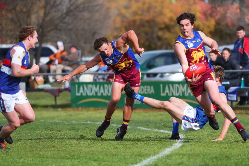 WE'RE BACK: Ganmain-Grong Grong-Matong and Turvey Park battle it out at Ganmain Sportsground last year. Competitions like the Riverina League have been given the green light to return from July 1. Picture: Emma Hillier