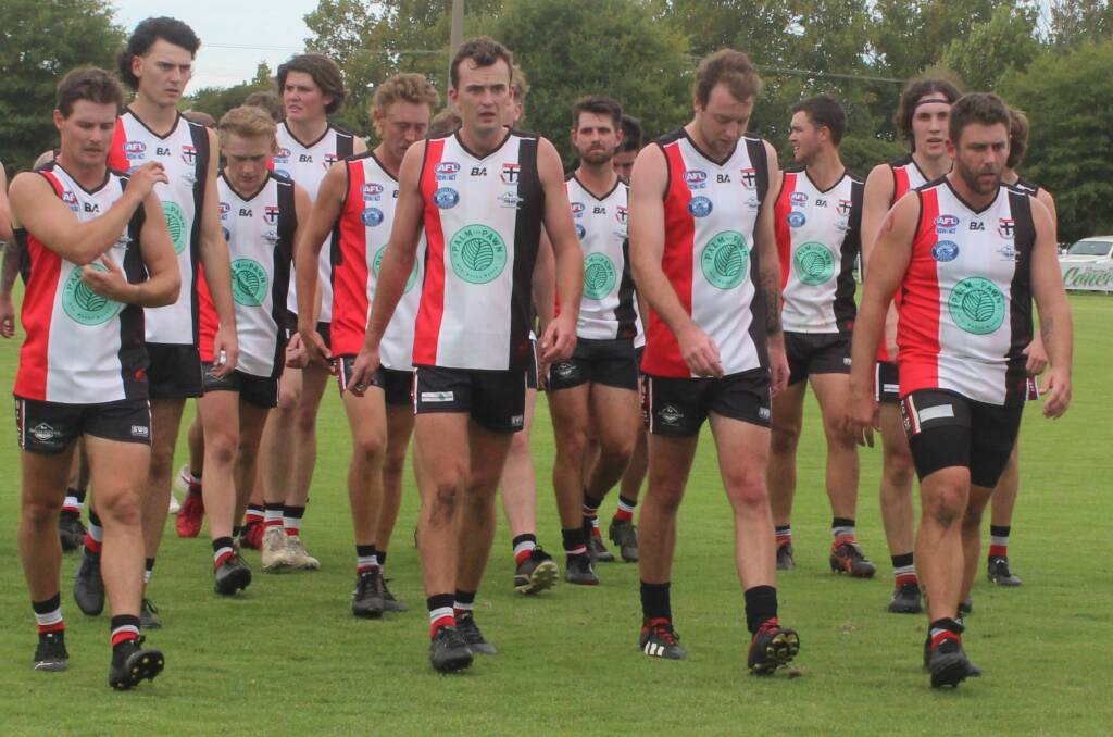 North Wagga have lost key defender Lachie Johnson (middle) back to Mangoplah-Cookardinia United-Eastlakes. Picture by Matt Malone