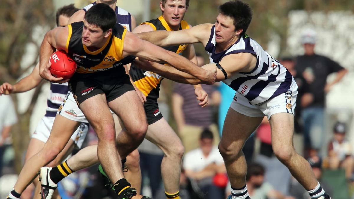 Joel Mackie in action for Albury Tigers. Picture: The Border Mail