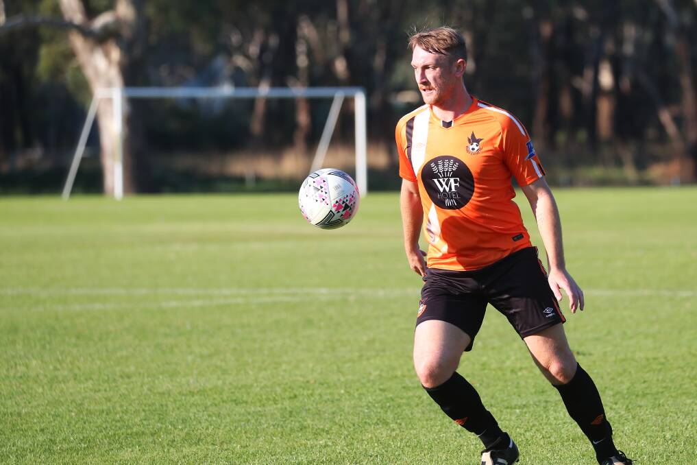 ON THE BOARD: Jayden Beattie scored Wagga United's second goal against Hanwood on Sunday. Picture: Emma Hillier