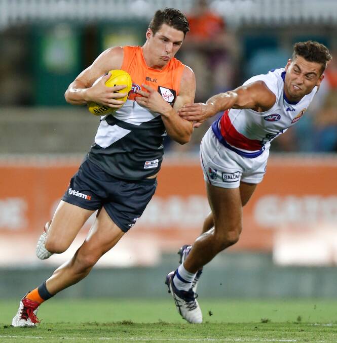 TALENT: Jake Barrett in action for the Giants during the NAB Cup.