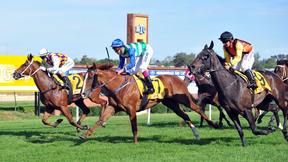 TOP WEIGHT: Chinzia, pictured winning at Wagga, will contest her third Griffith Cup on Saturday.