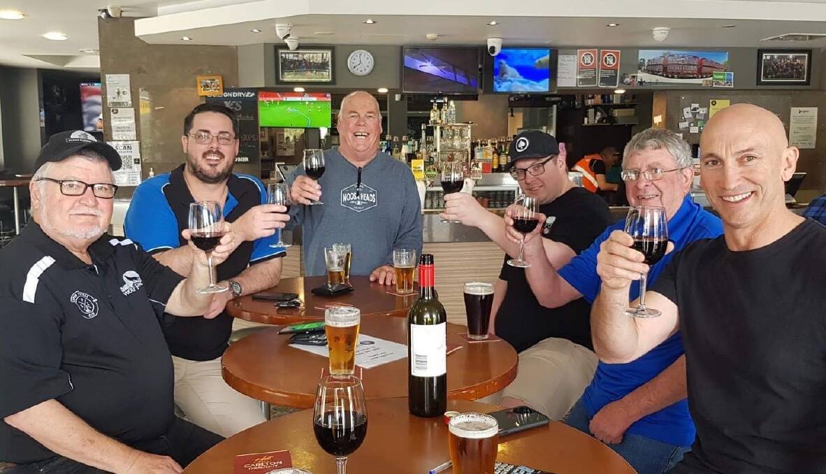 CHEERS TO THAT: Members of the William Farrer Hotel's Super Punters Club (SPC) celebrate the news that they drew a slot in the Kosciuszko on Wednesday. Picture: William Farrer Hotel