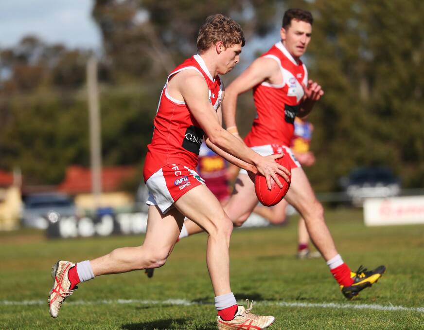 Luke Murray in action for Collingullie-Glenfield Park this season. Picture: Emma Hillier
