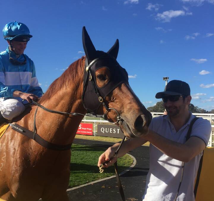 IN FORM: Scott Cox leads Kruanui and Richard Bensley back in after a victory at Murrumbidgee Turf Club in recent years. 
