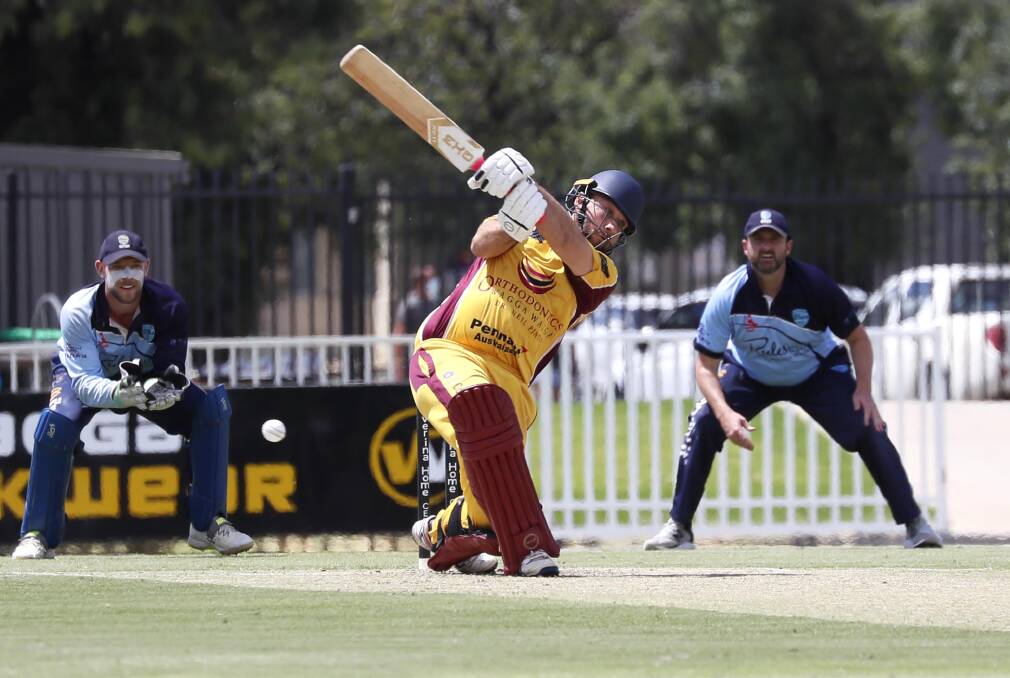 MOVED ON: Lake Albert captain Isaac Cooper in action against South Wagga last Saturday. Cooper says the Bulls have been quick to move on after being dismissed for 38. Picture: Les Smith