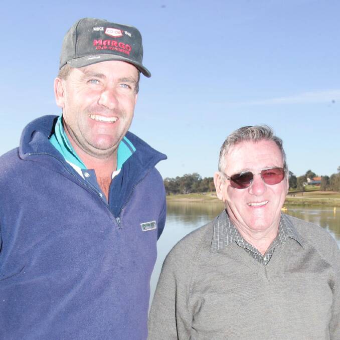 Bill Casley and Ron Terry at the Wagga Boat Club.