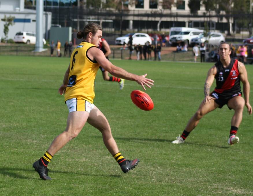 FAMILIAR FACE: Campbell Lovell in action for Queanbeyan this season. He is in the AFL Canberra squad to tackle Riverina League on Saturday. Picture: Queanbeyan Tigers