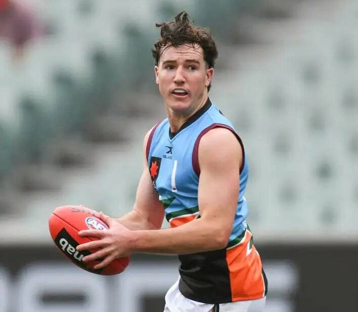 CHASING HIS DREAM: Harry Grintell in action for the Allies against South Australia in October. Grintell has signed with the Giants' VFL team for 2022. 