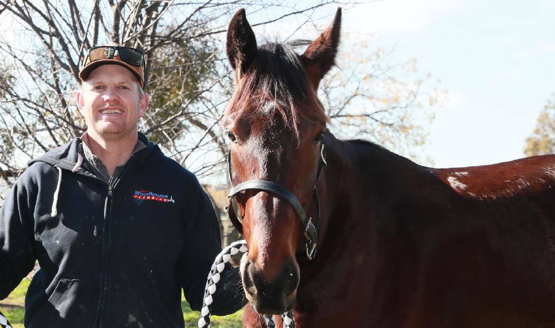 PLENTY OF PROMISE: Wagga trainer-driver Brett Woodhouse with The Mountain.