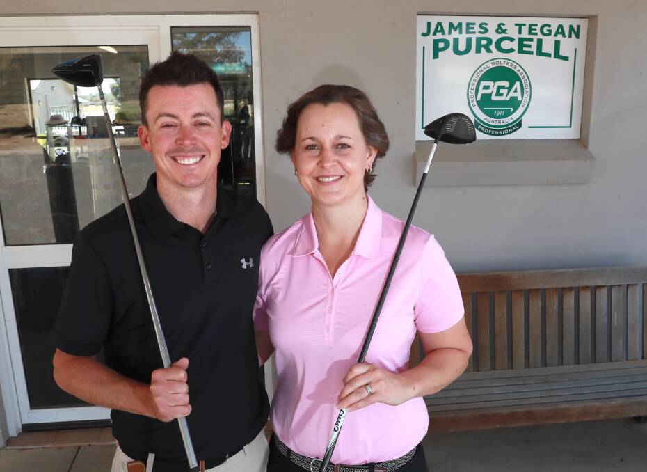 James and Tegan Purcell are the new professionals at Wagga Country Club. Picture: Les Smith