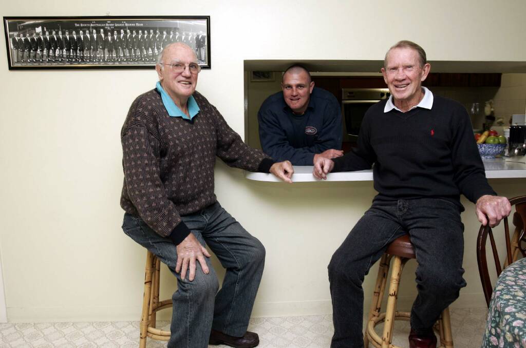 Greg Hawick (right) with fellow former international Phil Jackson and then Kangaroos coach Grant Wooden back in 2009.