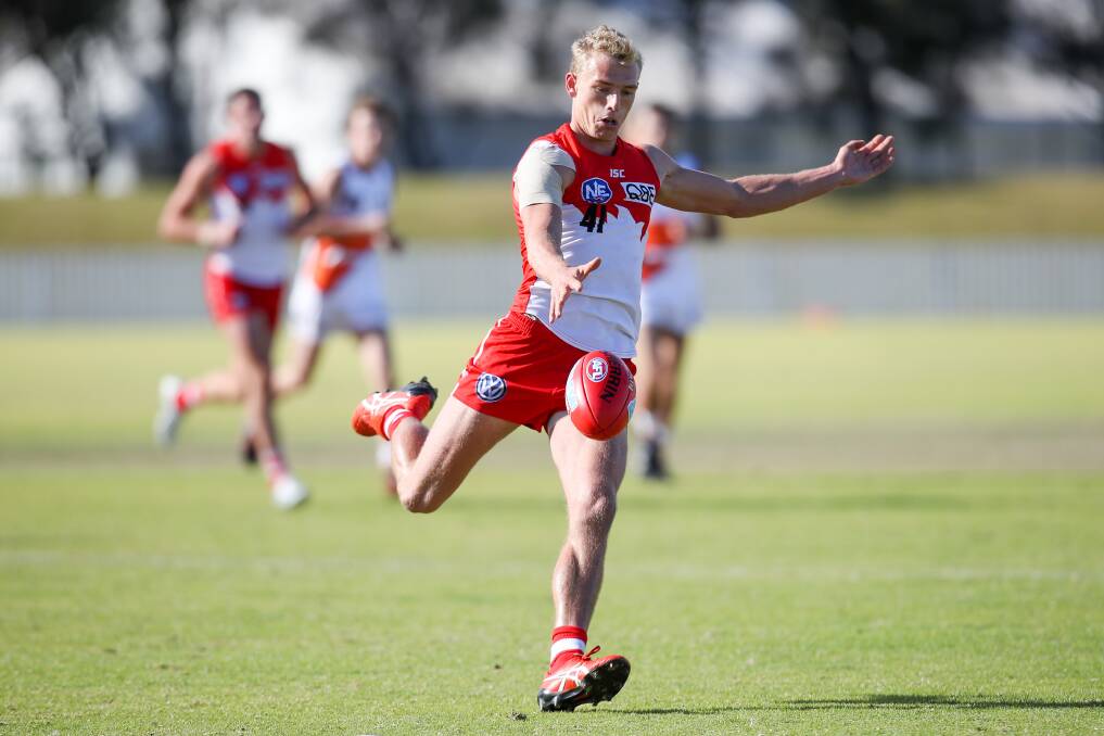Marrar recruit Jake Brown in action for Sydney Swans' reserve grade team during the 2018 NEAFL season. Picture by Adam McLean