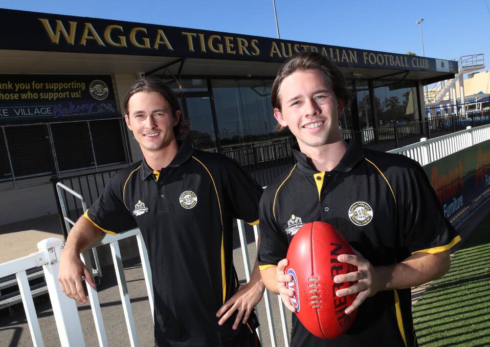 Reid Gordon and Bailey Wileman have moved to Wagga to play with their cousins at Tigers. Picture: Les Smith