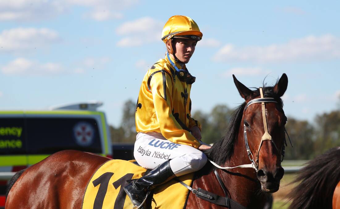 My Maher with Kayla Nisbet in the saddle after last Friday's Snake Gully Cup win. Picture: Emma Hillier