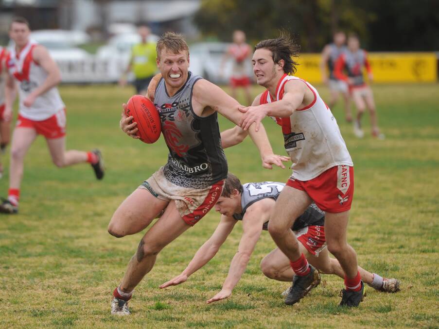 RE-SIGNED: Ben Klemke in action against Griffith at Crossroads Oval last year. Picture: Matt Malone