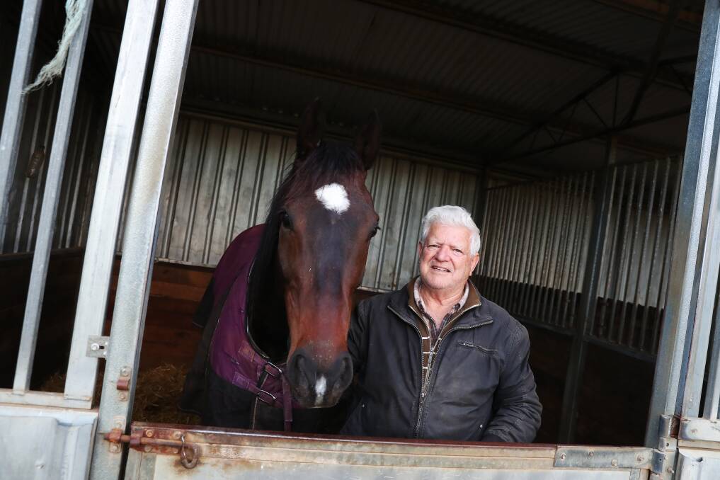 CITY BOUND: Wagga trainer Chris Hardy with Zakeriz. Picture: Emma Hillier