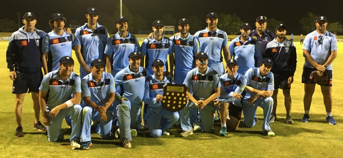 The NSW team after winning the Twenty20 final at the Australian Country Cricket Championships in Geraldton on Sunday night.