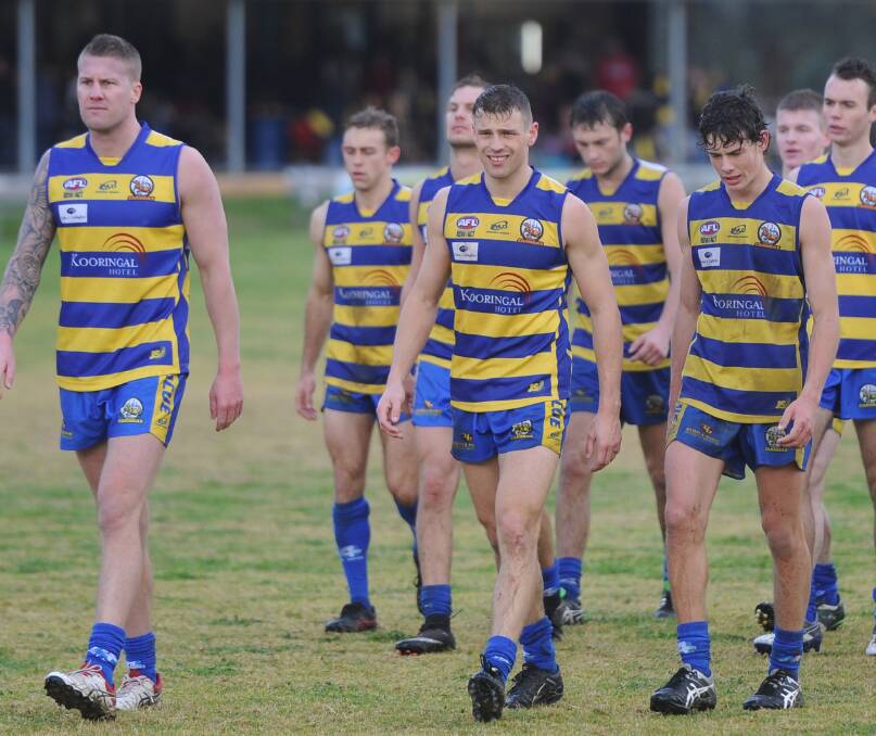 WALKING OUT: Tom Keogh (middle) has left Mangoplah-Cookardinia United-Eastlakes to join rival club Wagga Tigers this season. Picture: Matt Malone