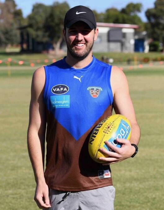 NEW BEGINNING: Matt Suckling shows off his new colours for 2021 where he will play at Ormond. Picture: Ormond Amateur Football Club