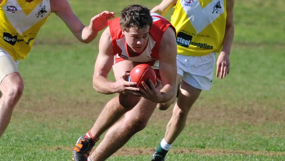 NEW SIGNING: Glen Snaidero in action for Griffith during the 2013 season. He has signed as assistant coach at Barellan for next season.
