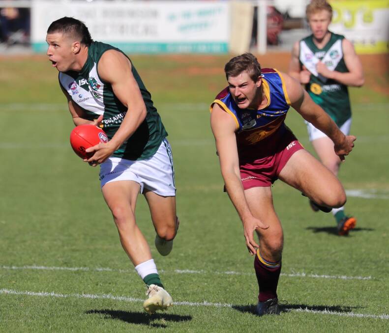 LEADERS: Coolamon's Jake Barrett and Ganmain-Grong Grong-Matong's Jacob Olsson are fighting out the finish to the Riverina League Player of the Year award. Picture: Les Smith