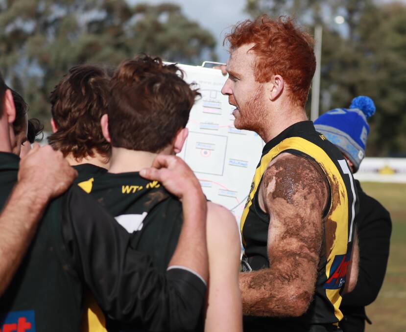 LOCKED IN: Wagga Tigers coach Murray Stephenson at quarter time in the win over Coolamon on Sunday. Tigers have re-signed Stephenson until the end of the 2024 season. Picture: Les Smith