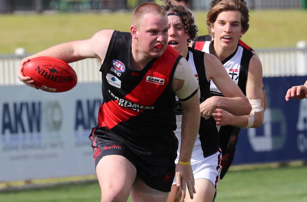 EXPERIENCE: Nate Mooney, in action for Marrar, is one of very few experienced players in Mater Dei Catholic College's Carroll Cup team this year. Picture: Les Smith