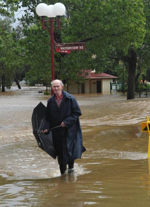 The late Garry Carroll, at home in Ganmain during the 2012 floods.