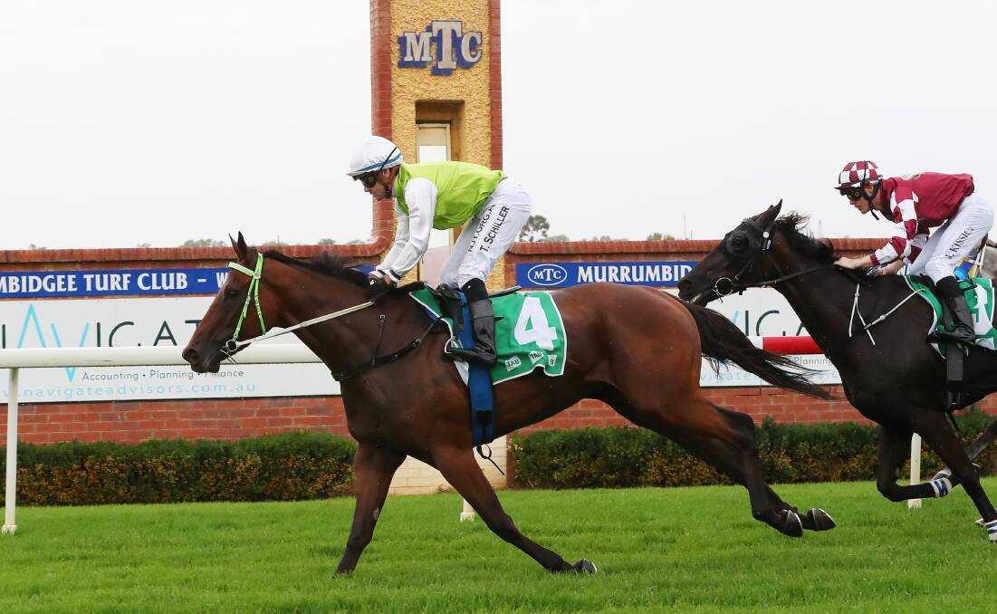 Mahsinger salutes at Wagga on Tuesday. Picture: Emma Hillier